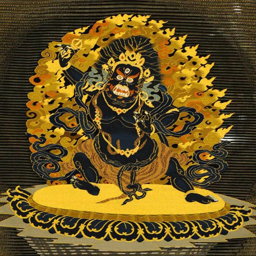 缂丝王玉祥《黑铝大金刚手菩萨唐卡》 商品图2