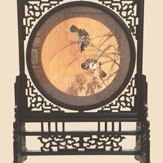 明缂丝华惠英《稻谷双鸟》 商品图1