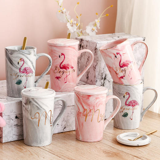 欧式咖啡杯大理石纹杯外贸陶瓷杯马克杯礼盒水杯礼盒套装定制logo 商品图6