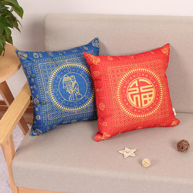 仿亚麻单面印花抱枕