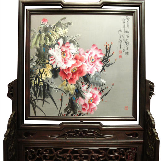 刺绣赵红育工作室双面绣《牡丹花》 商品图0