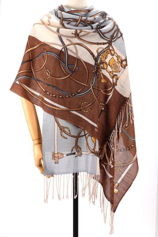 法国品牌renoma 出口韩国 60支羊毛时尚长巾 商品图0