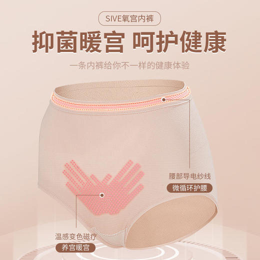 【第2组半价】SIVE乳酸菌氧宫裤磁疗暖宫高腰收腹亲肤柔软3条/组 商品图1