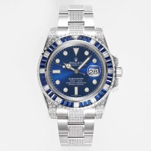 ROF劳li士SUB潜航者后镶钻定制版！每一颗钻石/彩宝均来自奥地利（施华洛世奇原产地）精钢表带，密底，男士腕表，自动机械机芯 商品图0