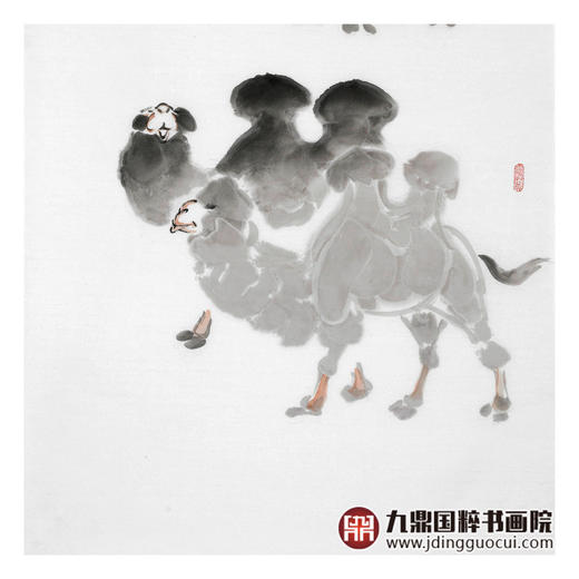 田成义《驼颂》68*138cm 动物竖幅作品 办公室/玄关挂画 商品图5