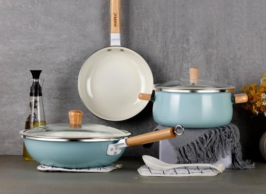 韵雅搪瓷三件套24cm汤锅24cm煎锅30cm炒锅 商品图0