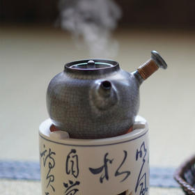 酒精炉-梵山堂-青花诗文直身酒精炉