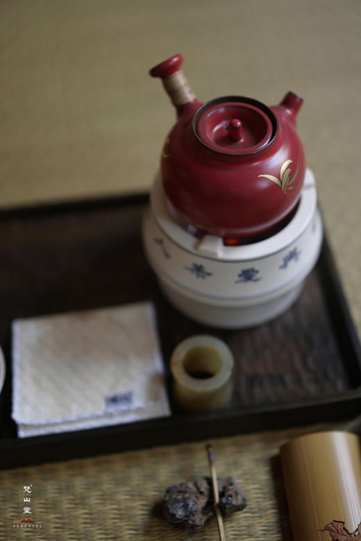 酒精炉-梵山堂-青花诗文竹节酒精炉 商品图1