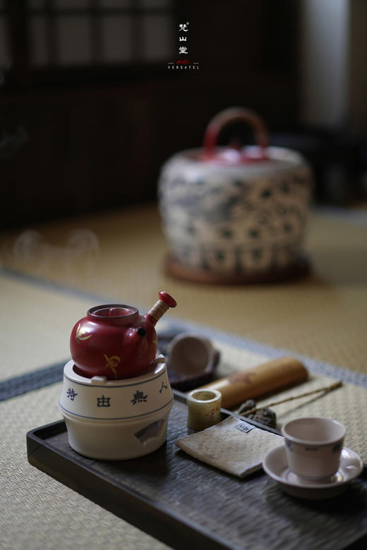 酒精炉-梵山堂-青花诗文竹节酒精炉 商品图3