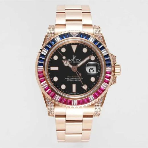 ROF劳li士格林尼治ll后镶钻定制版！每一颗钻石/彩宝均来自奥地利（施华洛世奇原产地）精钢表带，密底，男士腕表，自动机械机芯 商品图0