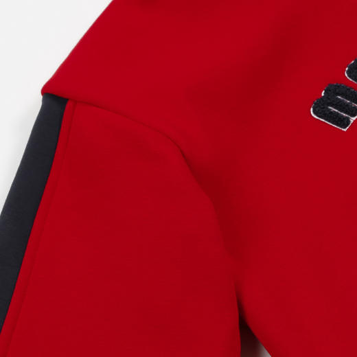 mette童装连帽加绒卫衣2020秋冬中大童中性宝宝大红保暖外套 商品图3