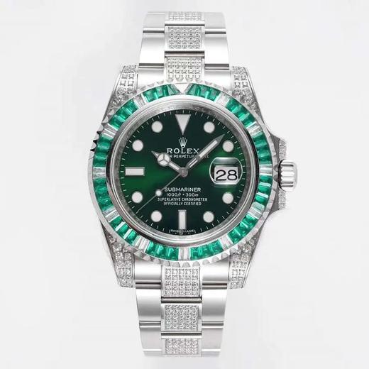 ROF劳li士SUB潜航者后镶钻定制版！每一颗钻石/彩宝均来自奥地利（施华洛世奇原产地）精钢表带，密底，男士腕表，自动机械机芯 商品图0