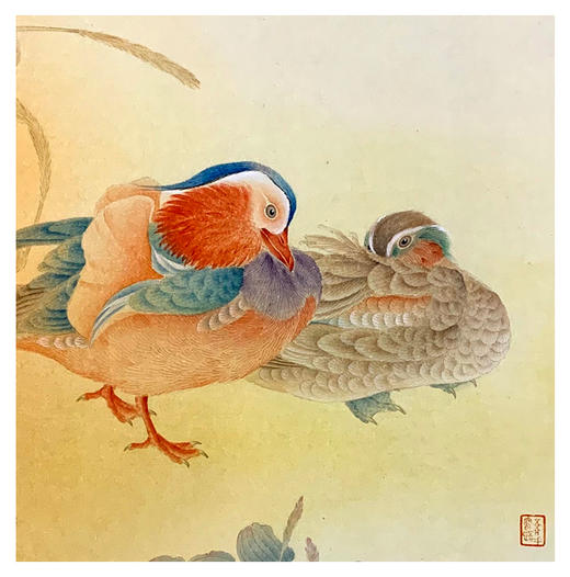 李甲明-真迹-工笔花鸟画 《愿作鸳鸯不羡仙》 玄关 卧室  客厅 商品图2