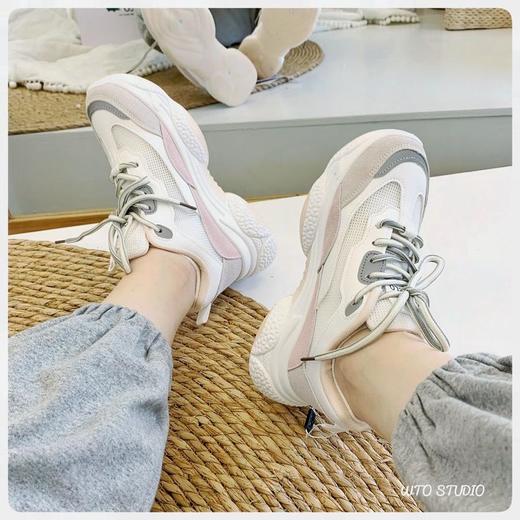 【复古百搭，ins摩登风】卡帝乐鳄鱼老爹鞋时尚拼色内增高女鞋 商品图2