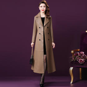 WXY-W-CT-2092-2X海宁真皮外套秋冬女2020新款绵羊皮气质修身英伦风长款大衣