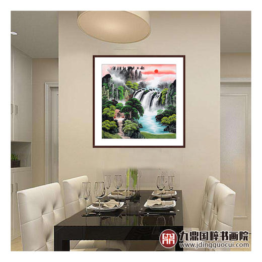 刘一民《旭日东昇》68*68cm 山水斗方作品 办公室/客厅挂画 商品图7