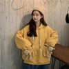秋冬新款加绒加厚宽松学生可爱口袋小熊卫衣连帽长袖nis超火外套七夕情人节 商品缩略图4