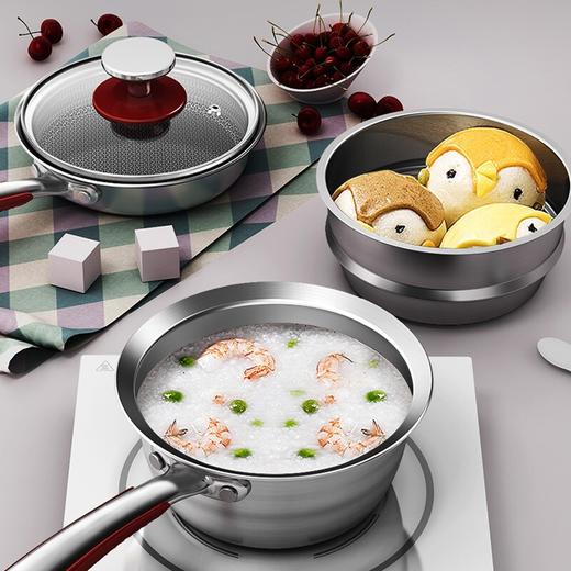 康巴赫宝宝辅食锅 煎锅 婴儿奶锅 蒸锅 316不锈钢 燃气灶电磁炉通用 商品图1