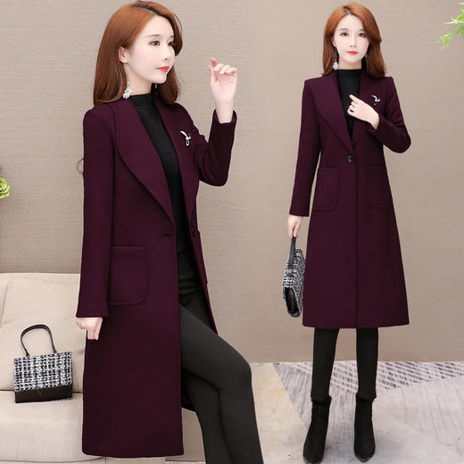 YX-XYKL-88103冬季新款韩版时尚气质修身显瘦羊毛呢子大衣 商品图0