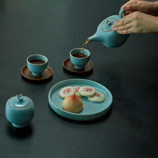 故宫宫廷系列锦年石榴汝瓷茶具套装 商品图3