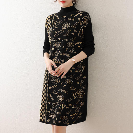 百搭显瘦，气质长袖打底针织连衣裙CC-28-2320 商品图1
