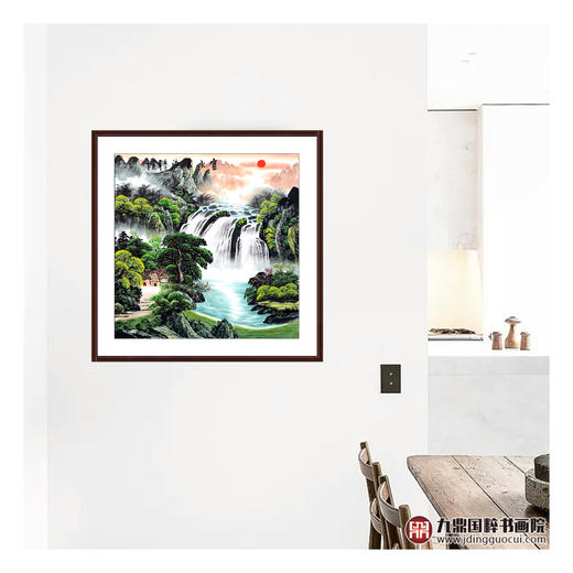 刘一民《富水长流》68*68cm 山水斗方作品 办公室/客厅挂画 商品图6