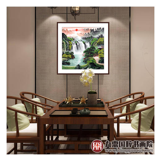 刘一民《富水长流》68*68cm 山水斗方作品 办公室/客厅挂画 商品图7