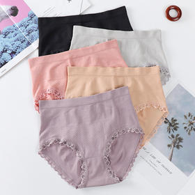 暖宫无缝蜂巢蕾丝中腰收腹裤塑身提臀内裤女学生棉档三角裤