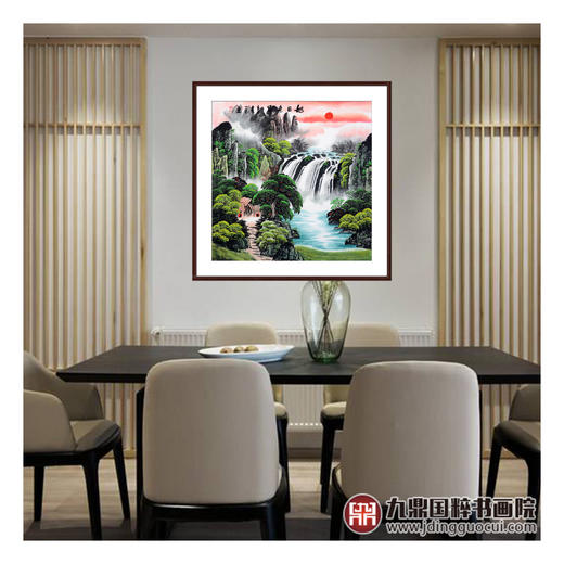 刘一民《旭日东昇》68*68cm 山水斗方作品 办公室/客厅挂画 商品图5