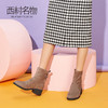 西村名物2020冬季新款时尚短靴女中跟网红百搭弹力靴T29DS43201 商品缩略图2