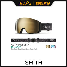 2021 SMITH 4D MAG ASIA FIT 下曲面镜片 黑框金色镜面