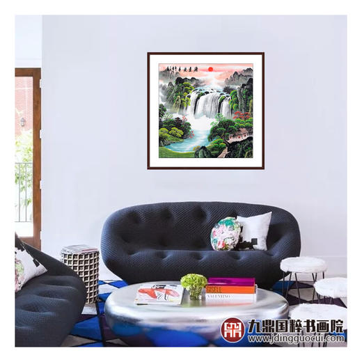 刘一民《源远流长》68*68cm 山水斗方作品 办公室/客厅挂画 商品图3