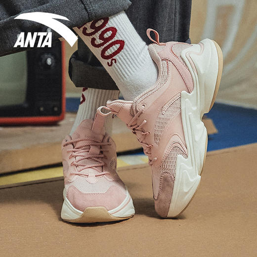 安踏鞋女老爹鞋跑步鞋官网2020秋季新款网面少女心运动鞋12918881 商品图2