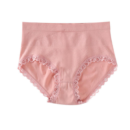 暖宫无缝蜂巢蕾丝中腰收腹裤塑身提臀内裤女学生棉档三角裤 商品图4