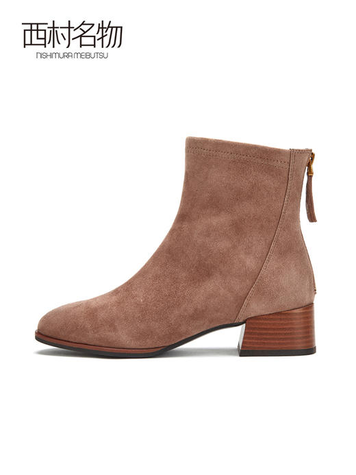 西村名物2020冬季新款中跟粗跟时尚舒适显瘦弹力靴女短靴T29DS40841 商品图3