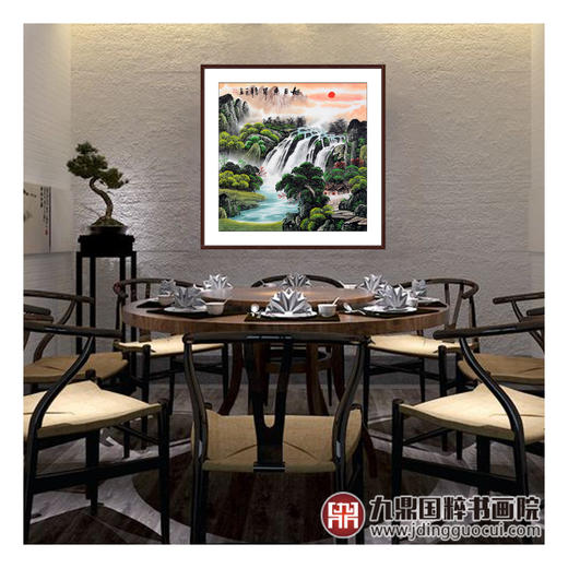 刘一民《旭日东昇》68*68cm 山水斗方作品 办公室/客厅挂画 商品图4