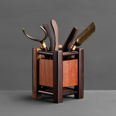 茶艺六君子套装茶具黑檀花梨木茶筒茶用品茶道功夫茶工具配件家用 商品图0