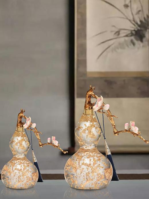 新中式陶瓷创意摆件葫芦 办公室书房玄关创意 摆件 时尚 大气 商品图2