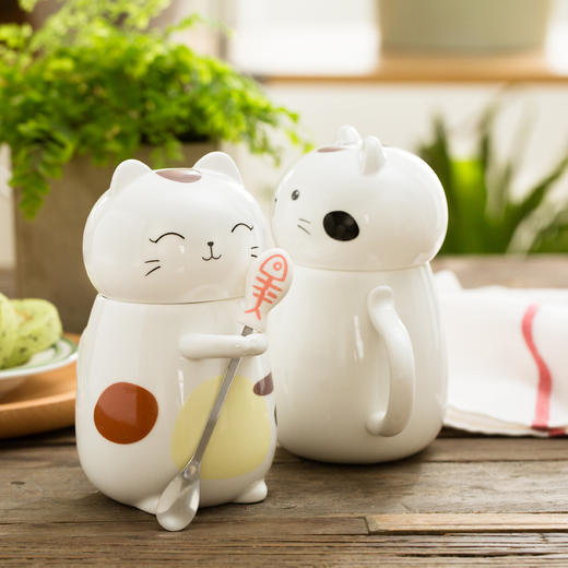 超萌创意立体动物猫咪可爱陶瓷水杯子 牛奶杯学生水杯可爱杯子 商品图4