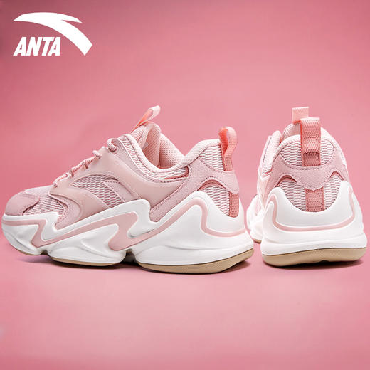 安踏鞋女老爹鞋跑步鞋官网2020秋季新款网面少女心运动鞋12918881 商品图0