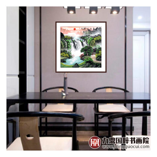刘一民《源远流长》68*68cm 山水斗方作品 办公室/客厅挂画 商品图2