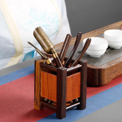 茶艺六君子套装茶具黑檀花梨木茶筒茶用品茶道功夫茶工具配件家用 商品图1