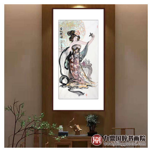 柴发林《贵妃醉酒》68*138cm 人物竖幅作品 玄关/书房挂画 商品图3