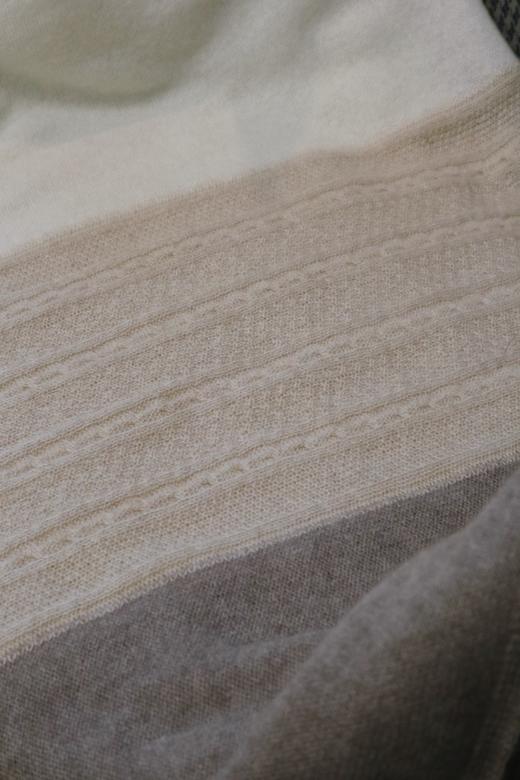 Juanzi Studio 100%纯羊绒三色拼接围巾S2011WJ0201 商品图6