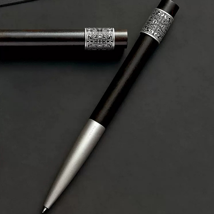 钢木转筒签字笔-轮回黑檀木