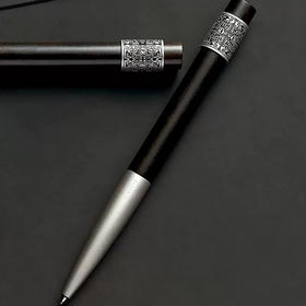 钢木转筒签字笔-轮回黑檀木