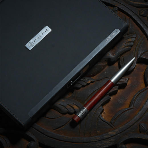 钢木转筒签字笔-轮回小叶紫檀 商品图0