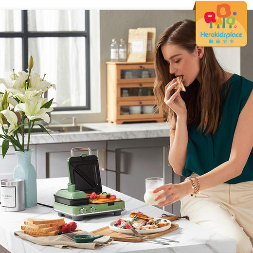 摩飞电器（Morphyrichards）轻食烹饪机 家用 早餐机 三明治机 电饼铛 面包机华夫饼机 烙饼锅MR9086  20021 商品图2