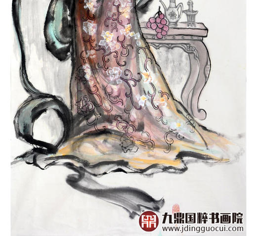 柴发林《贵妃醉酒》68*138cm 人物竖幅作品 玄关/书房挂画 商品图5