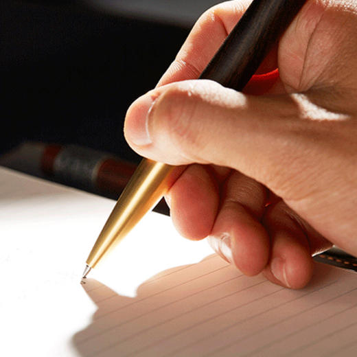 钢木转筒签字笔-黑檀木+24K镀金版 商品图1